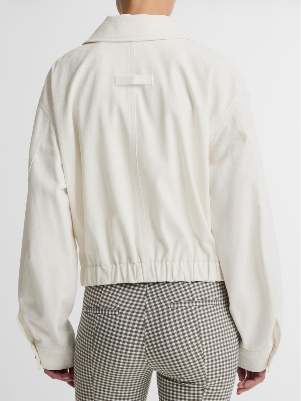 Vince Cream Button-Front Cropped Utility Jacket - Picture 2 of 4
